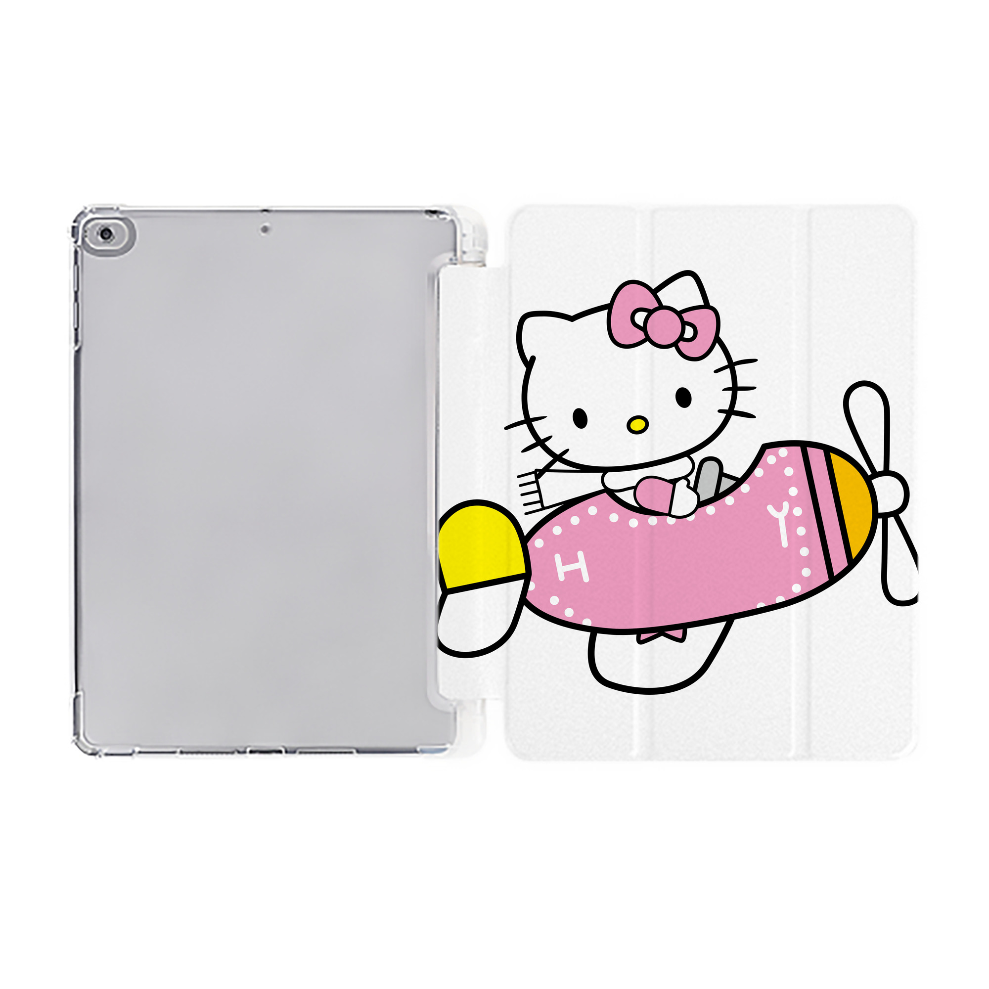 （画像用） Hello Kitty ハローキティ IPad ケース ペン収納付き 三つ折りスタンド PUレザー×シリコン 対応機種9.5/10.5/10.9インチ